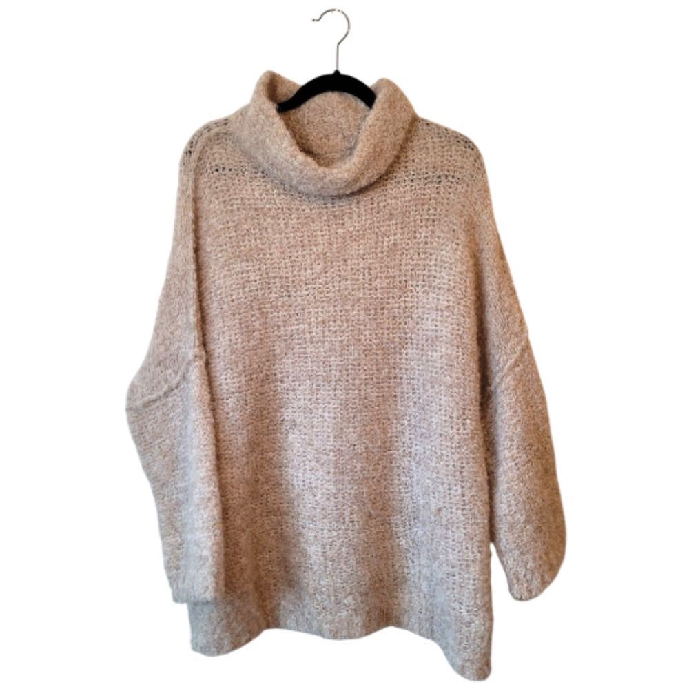 Free People Cream Cowl Neck Sweater